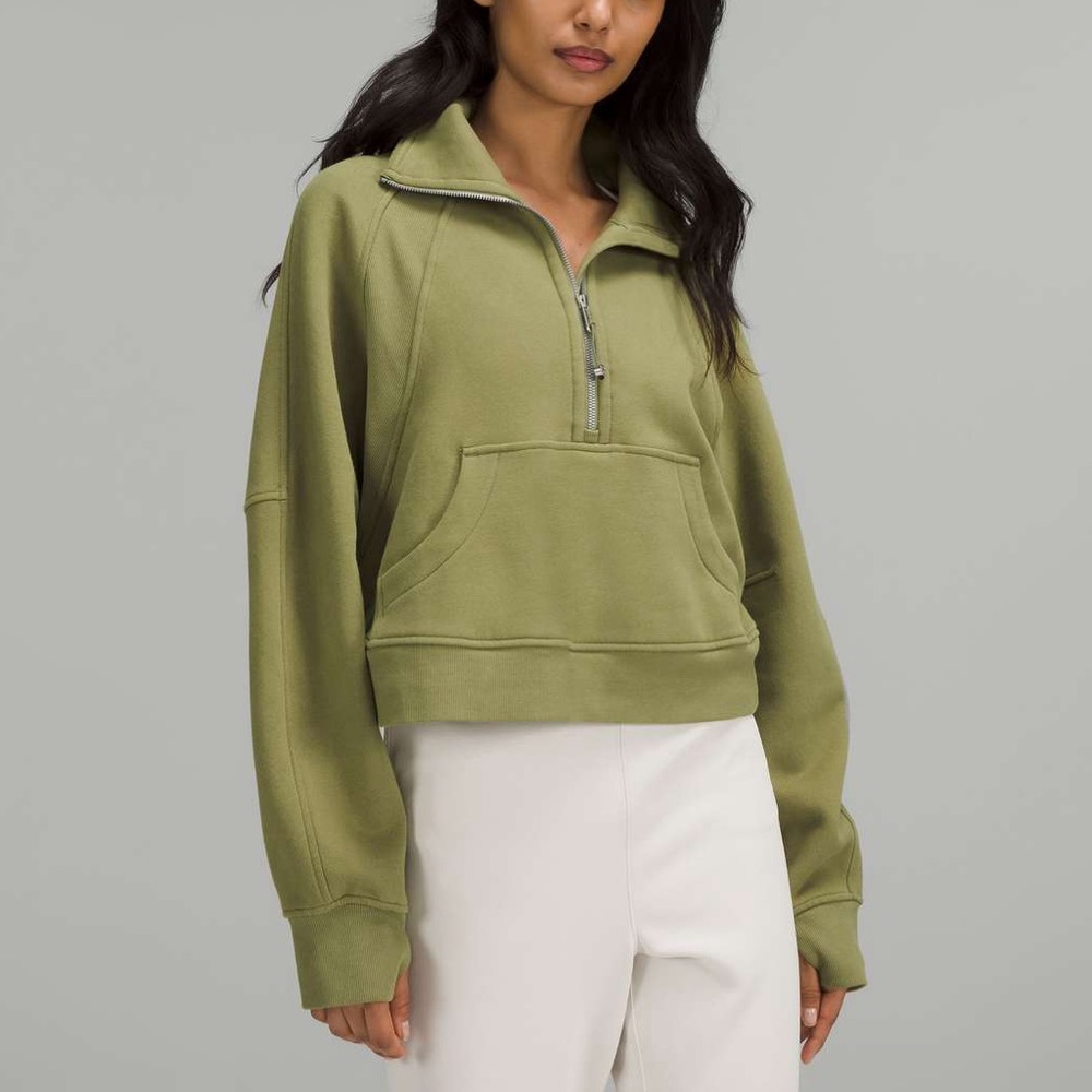 Lululemon Scuba oversized funnel neck half zip - bronze green